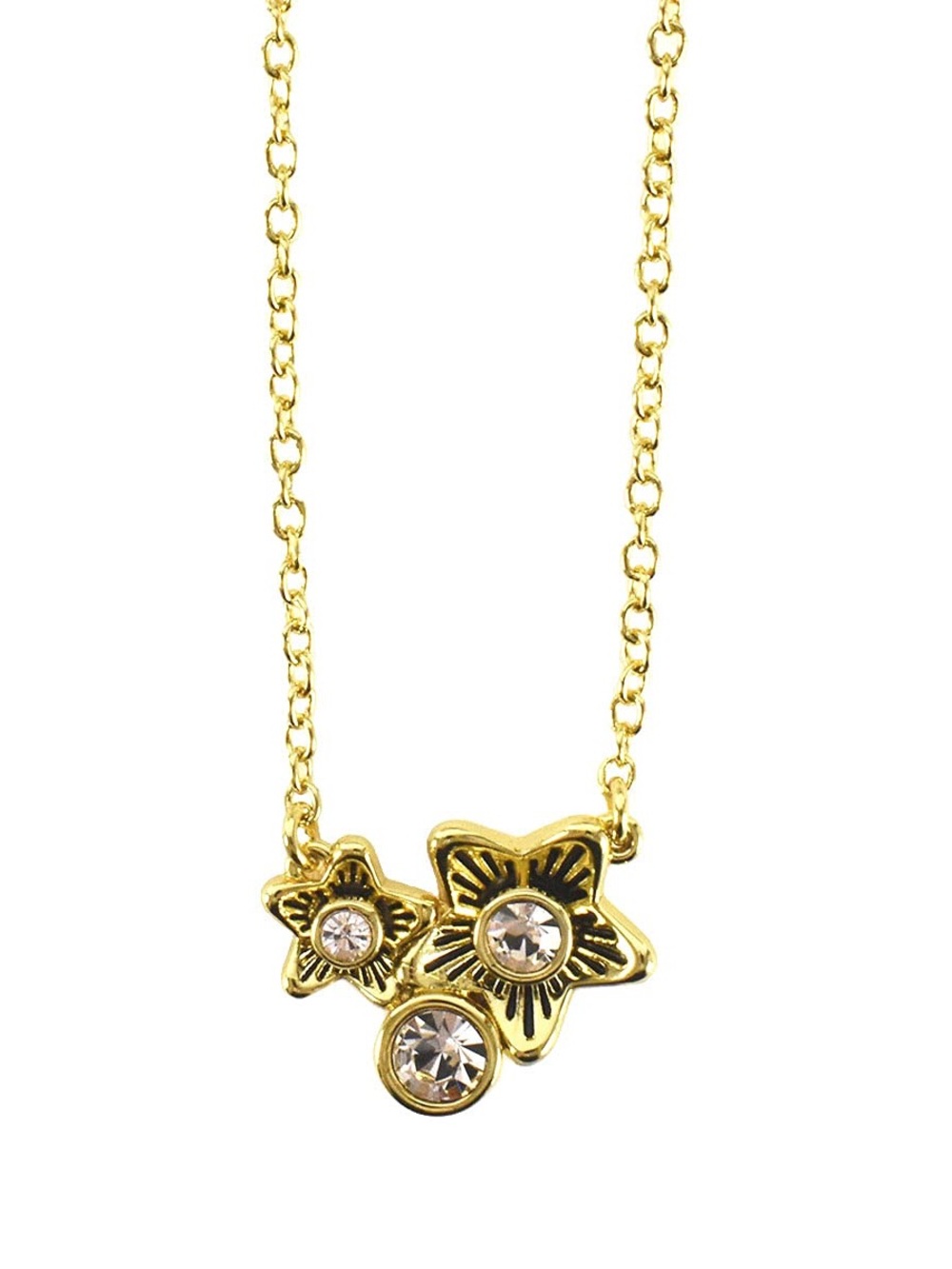 Coach- Gold Star Cluster Pendant Necklace with Crystals - Women Jewelry - Picture 2 of 4